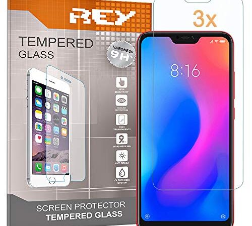 Pack 3X Pellicola salvaschermo per XIAOMI REDMI 6 PRO/XIAOMI Mi A2 Lite, Pellicole salvaschermo Vetro Temperato 9H+, di qualità Premium