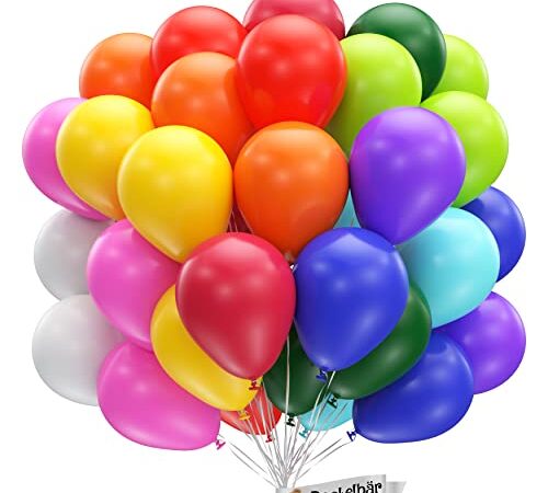Palloncini compleanno [100 pezzi] • MADE IN EU • Carbon Neutral • Palloncini Colorati • 100% Lattice naturale • palloncini pastello compleanno bambina e bambino • palloncini colorati misti • feste