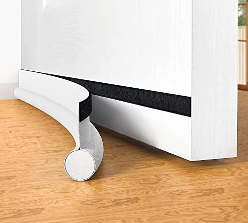 Paraspifferi 94 cm, isolante porta unilaterale guarnizione porta autoadesiva sottoporta paraspifferi, guarnizione porta, tappo aria porta guarnizione fondo porta, paraspifferi per porte，Bianco