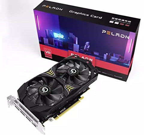 PELADN AMD Radeon RX 580 8 GB, Scheda grafica gaming per giochi e mining di criptovaluta, 30 mh/s, 3 porte DP, 1 porta HDMI, GDDR5, Bus 256 bit, GPU Ellesmere, basso consumo 130 W (Gaming)