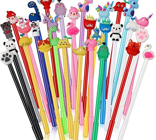 runxin 30x Penna gel Animale, Divertente Carine Penne Bambini,Materiale Scolastico Regalo dei Bambini, for festa di compleanno bambini party Festival