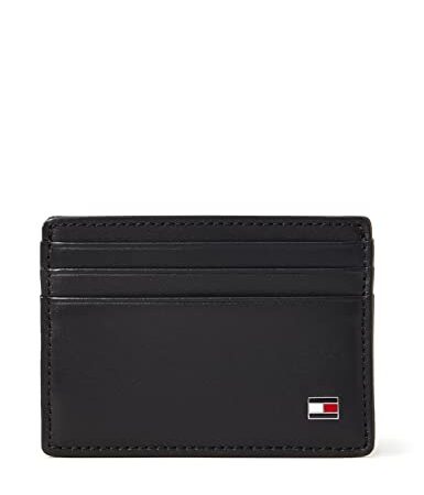 Tommy Hilfiger Portacarte Eton CC Holder in Pelle, Nero (Black), Onesize