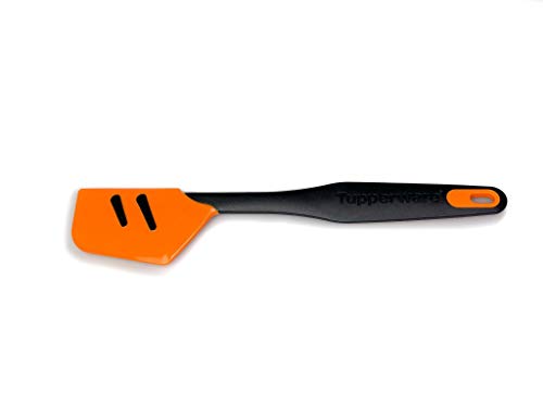 TUPPERWARE D167 - Spatola per impasto con impugnatura, in silicone, colore nero/arancione, di alta qualità, 36444