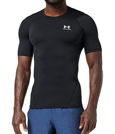 Under Armour Ua Hg Comp, T Shirt Uomo, Nero (Black/White), L
