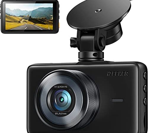 【2023 Nuova Versione】iZEEKER Telecamera Auto, Dash Cam per Auto FHD 1080P, LCD Schermo da 3 Pollici, Angolo di Ripresa da 170°, Registrazione in Loop, Monitor di Parcheggio, WDR
