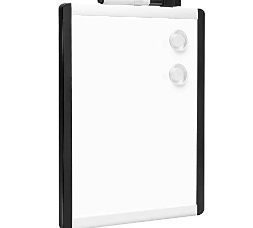 Amazon Basics Lavagna magnetica cancellabile a secco, telaio in plastica/alluminio, 21,6 cm x 28 cm, Bianco