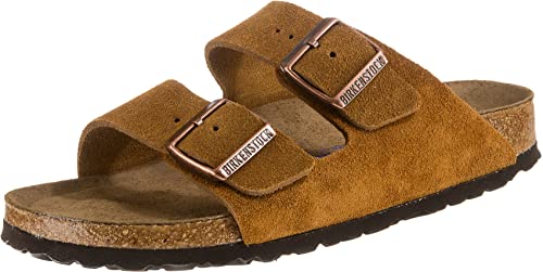 Birkenstock Arizona SFB, Sandali a Punta Aperta Donna, Marrone (Mink Mink), 38 EU Stretta