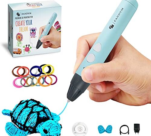 FANDYM Penna 3D Professionale - Istruzioni in Italiano + Filamenti PLA - Penna 3D Bambini e Adulti