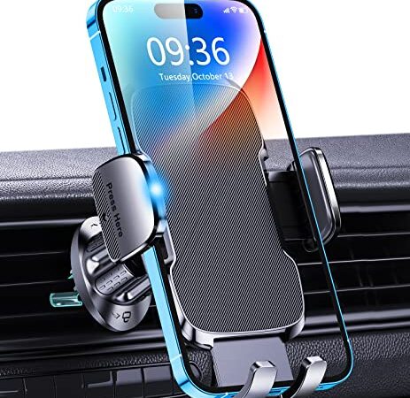 Glangeh Porta Cellulare Auto, [2023 Upgrated Clip] Supporto Telefono Auto per Presa D'aria Dell'Auto, 360°di Rotazione Porta Telefono Macchina Universale Compatibile con iPhone/Samsung/Xiaomi