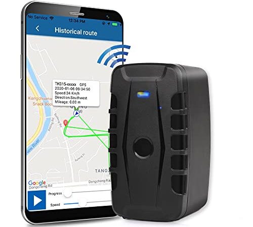 GPS Tracker per Auto 20000mah Localizzatore GPS Batteria Lunga Durata APP Senza Abbonamento IP67 Impermeabile Geofencing Smart Alarm con Magneti Multipli Incorporati può Visualizzare Tracce Storiche
