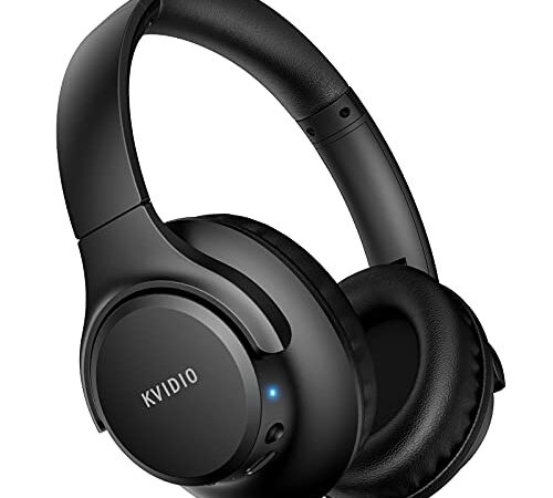 KVIDIO Cuffie Wireless Bluetooth 5.2, 55 ore Vestibilità Comoda Pieghevoli Con Cuffie Bluetooth Over Ear Microfono Incorporato Suono Stereo HiFi Cuffie Over Ear, Per Viaggi PC Cellulare