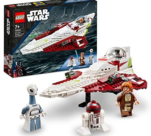 LEGO 75333 Star Wars Jedi Starfighter di Obi-Wan Kenobi, Modello da Costruire, Set l'Attacco dei Cloni con Droide, Minifigure Taun We con Spada Laser