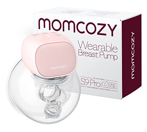 Momcozy S9 Pro Tiralatte Indossabile, Tiralatte Elettrico a Mani Libere con Display a LED, Tiralatte Elettrico Portatile con 2 Modalità e 9 Livelli - 24mm, Rosa