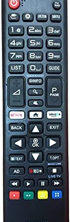 Nuovo telecomando alternativo di AKB75095308 adatto per vari TV LG Ultra HD con pulsanti Netflix Amazon,Nessuna configurazione richiesta TV Telecomando universale 32LJ610V 43UJ634V