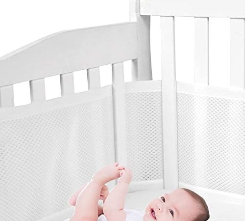 Paracolpi Lettino, Neonato Paraurti 4 Lati Lettino Involucro Paraurti in tessuto traspirante Baby protezione angoli letto