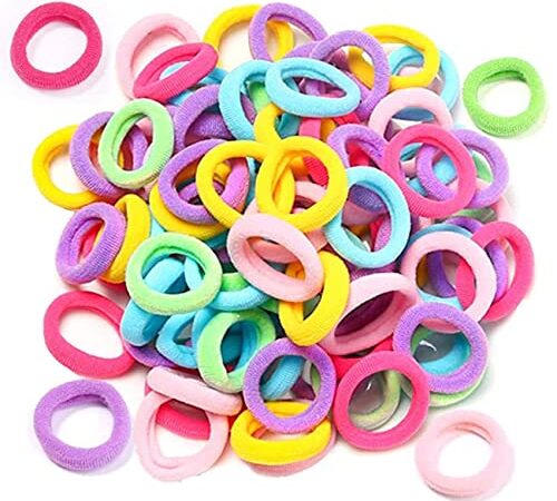 Rpanle 100 Pezzi Elastici per Capelli, Legami Mini Fasce per Capelli Piccoli Elastici Colorato Ragazze Coda di Cavallo per Bambini (Colore Primaverile)