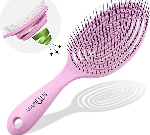 Spazzola Districante Per Capelli - Materiali a Base Vegetale Biodegradabile - 1 Pezzo Colore Magenta Blush