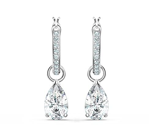 Swarovski Orecchini pendenti Attract, Taglio Pear, Bianco, Placcato rodio