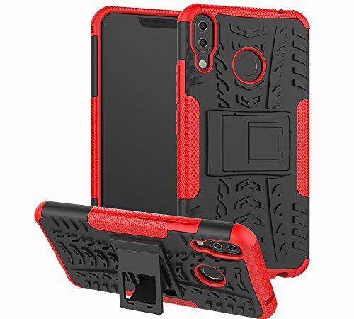 TenYll ASUS Zenfone 5z ZS620KL Cover, [Staffa] Custodia in Silicone Misto a Doppio Strato Resistente Copertura Antiurto per ASUS Zenfone 5z ZS620KL -Rosso