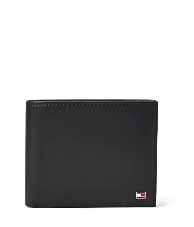 Tommy Hilfiger Portafoglio Uomo Eton con Scomparto Monete, Nero (Black), Taglia Unica