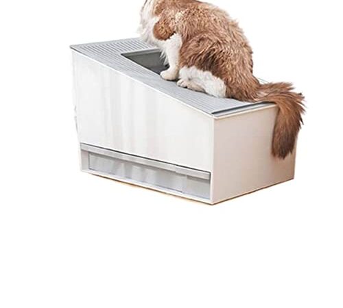 WAKAIP Lettiera for Gatti con setaccio Lettiera for Gatti Automatica Autopulente Chiusa Arenero Gato Forniture for Gatti