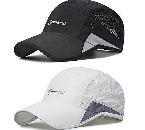 AYPOW Cappello da Baseball Estivo da Uomo, 2 Pezzi Cappellino Donna con Visiera rete Traspirante ad Csciugatura Rapida, Cappellini da Corsa Regolabile Berretto da Baseball per Campeggio all'aperto