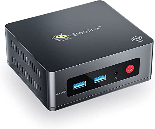 Beelink Mini PC GK35 Processore J3455 (fino a 2,3 GHz) Windows 10 Pro, Mini computer 8G DDR3/128G SSD, 4K HD, BT4.0, Doppie porte HDMI, Dual WiFi 2.4G/5G, Gigabit Ethernet, Mini computer desktop