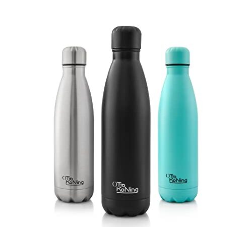 Borraccia Termica in acciaio inox da 500 ml - Otto Koning - Bottiglia isolata. Mantiene le bevande fredde per 24 ore e quelle calde per 12 ore. thermos a prova di perdite, senza BPA
