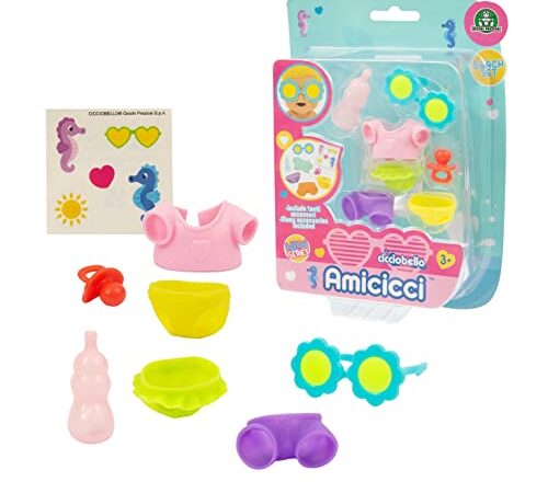 Cicciobello Amicicci - Il Pratico Set Di Accessori Per Cambiare Il Look Agli Amicicci Pronti Per Andare In Spiaggia, Per Bambini A Partire Dai 3 Anni, Cc041000, Giochi Preziosi