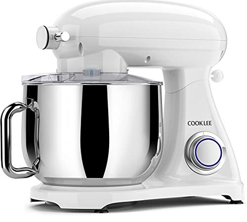 COOKLEE Impastatrice Planetaria 1800W 8L 3 in 1 Robot da cucina Guscio di metallo Professionale Multifunzione Impastatrice con Gancio per Impastare, Ciotola, Racchetta, Frusta e Coperchio
