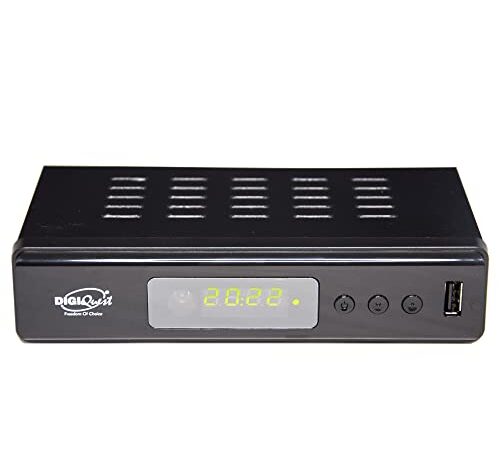 Digiquest twin tuner rec - Decoder digitale terrestre,DVB-T2, Full HD - Small Edition - Funzione di videoregistratore, Nero