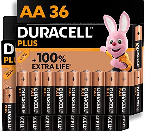 Duracell - Plus AA, Batterie Stilo Alcaline, confezione da 36, 1.5 volt LR6 MN1500