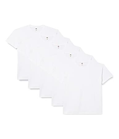 Fruit of the Loom Original T., T-Shirt Uomo, Bianco (White 30), Large(Pacco da 5)