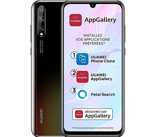 Huawei P smart S Smartphone (6.3", 4/128 GB, Dual Nano SIM EMUI 10.1 & AppGallery), tripla fotocamera con sensore principale da 48 MP, nero [versione francese] + Giftcard