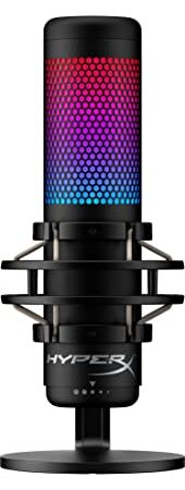 HyperX QuadCast S – Microfono RGB USB con condensatore per PC, PS4 e Mac, Supporto anti urto e vibrazioni, filtro antipop, gaming, streaming, podcast, Twitch, YouTube, Discord