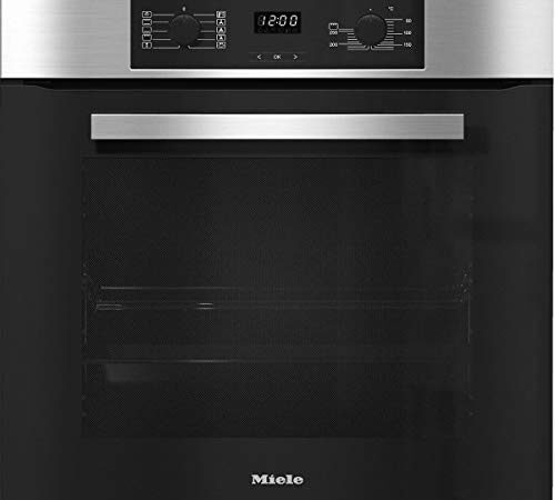 Miele H 2266-1 B, Forno Elettrico da Incasso, A+, 76 Litri, Ventilato, Acciaio Inossidabile, Nero/Acciaio, 59.5 x 59.6 x 56.9 cm