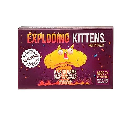 Party Pack by Exploding Kittens - Card Games for Adults Teens & Kids - Fun Family Games - A Russian Roulette Card Game