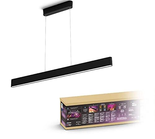 Philips Hue White and Color Ambiance Ensis, Lampada a Sospensione LED Smart, 2x39 W, Bluetooh, Nero