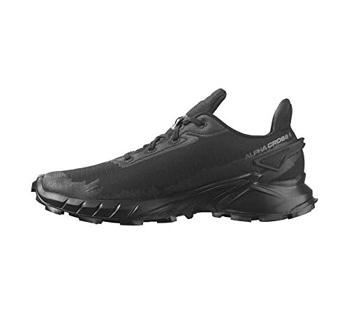 Salomon Alphacross 4 Scarpe da Trail Running da Uomo, Grip potente, Comfort a lunga durata, Performance versatili, Black, 43 1/3 EU