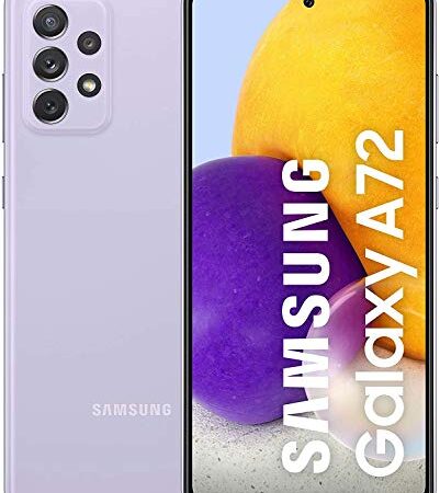 Samsung Galaxy A72 Smartphone, Display Infinity-O FHD+ da 6,7 pollici, 6 GB RAM e 128 GB di memoria interna espandibile, Batteria 5.000 mAh e ricarica Ultra-Rapida Violet [Versione Italiana]