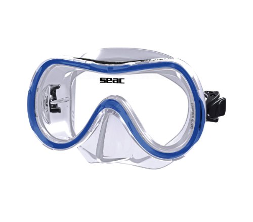 SEAC Salina SLT, Maschera Subacquea per Uomo e Donna, Ideale per Snorkeling Unisex Adulto, Blu, Standard