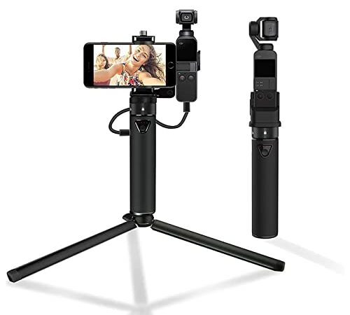 Smatree Caricabatterie 5000mAh per DJI Osmo Pocket 2 / Osmo Pocket, set di supporto per treppiede compatibile con Osmo Pocket / iPhone XS / XR / 8/7/6 (Osmo Pocket e telefono non sono inclusi)