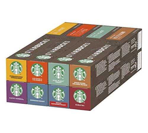 Starbucks Confezione Assortita Caffè di Nespresso 8 Astucci da 10 Capsule (80 Capsule)