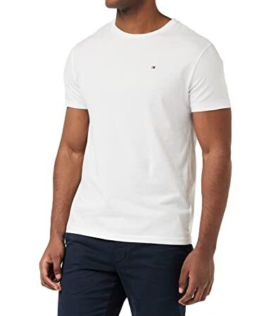 Tommy Hilfiger T-shirt Maniche Corte Uomo Scollo Rotondo, Bianco (White), L