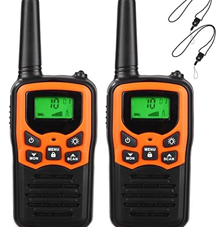 Walkie Talkie,16 Canali, Con Torcia, Cordino, Raggio di Comunicazione 5KM