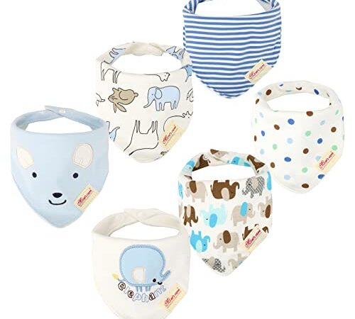 Yafane 6 Bavaglino Neonato Cotone Bavaglini Ragazzi e Ragazze Bandana Bambino Bimbo Drool Panno Per Ruttino Ultra Assorbenti