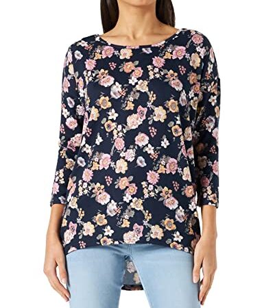 ONLY Printed 3/4 Sleeved Top Maglione, Blu (Night Sky/AOP/Corninne Flower), S Donna